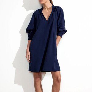 Brochu Walker Amaia Navy Poplin Dress - Sz M - EUC